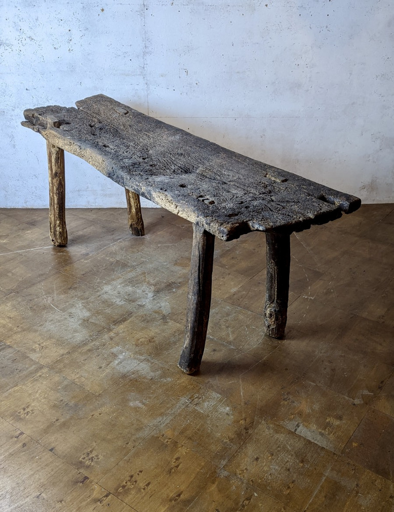 19th century primitive console or working bench