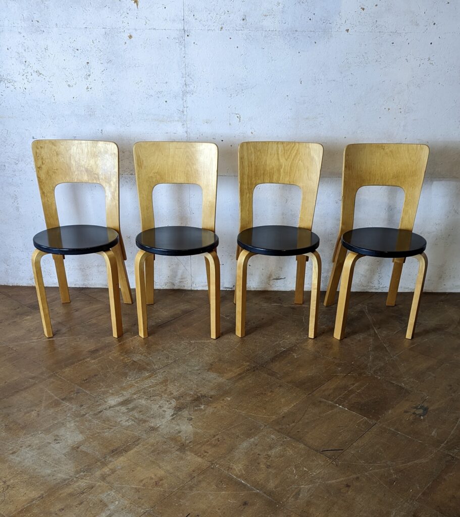 4 Alvar Aalto Chairs Model 66