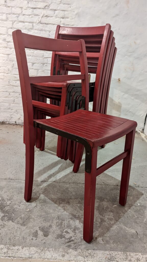 Set of 6 Kingfisher of West Bromwich stacking Chairs