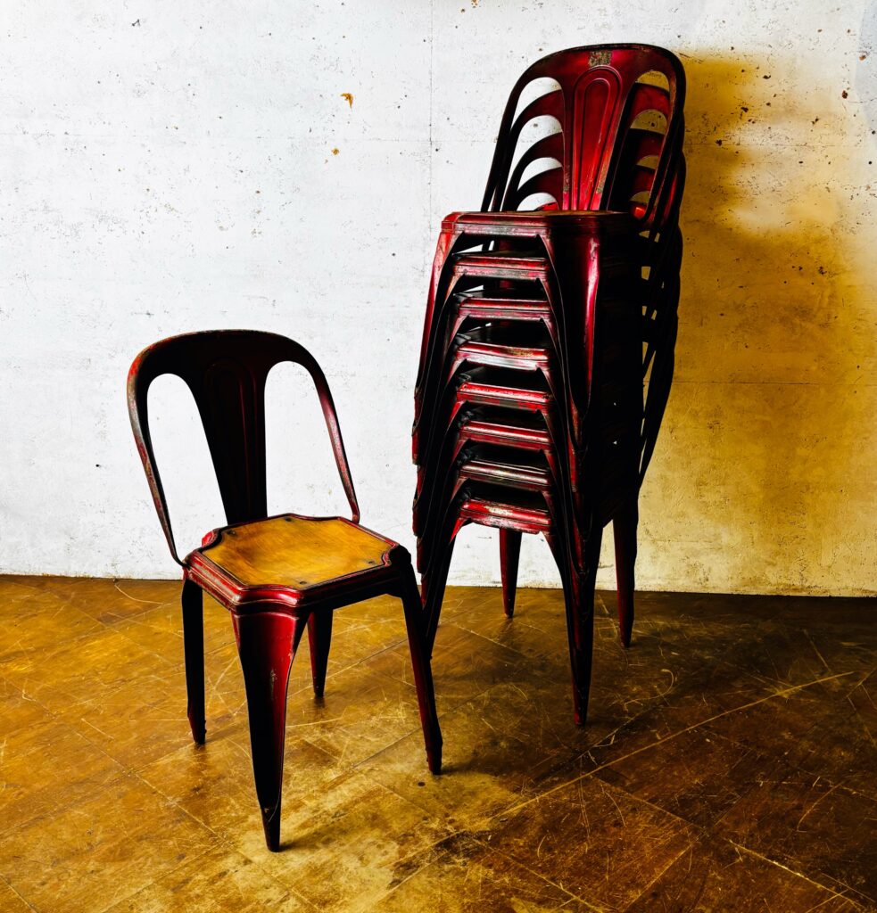 10 “FIBROCIT” Belgian Stackable bistro chairs