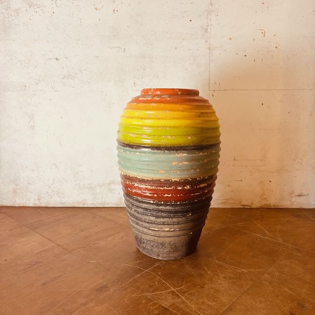 Large rainbow  ceramic flower-pot